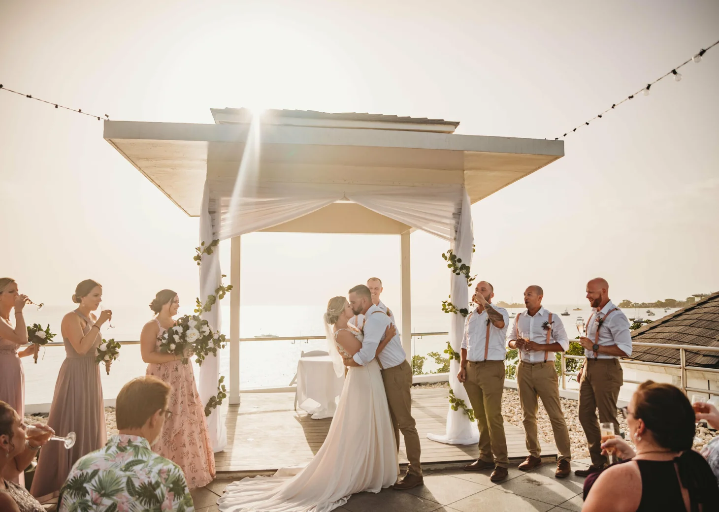 Wedding ceremony on the sky wedding at Azul beach resort negril