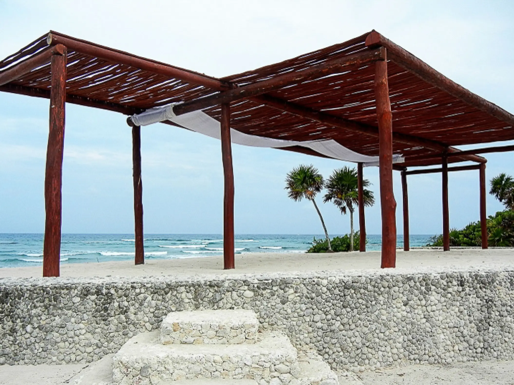 Wooden beachfront gazebo at Bahia Principe Grand Tulum, Tulum