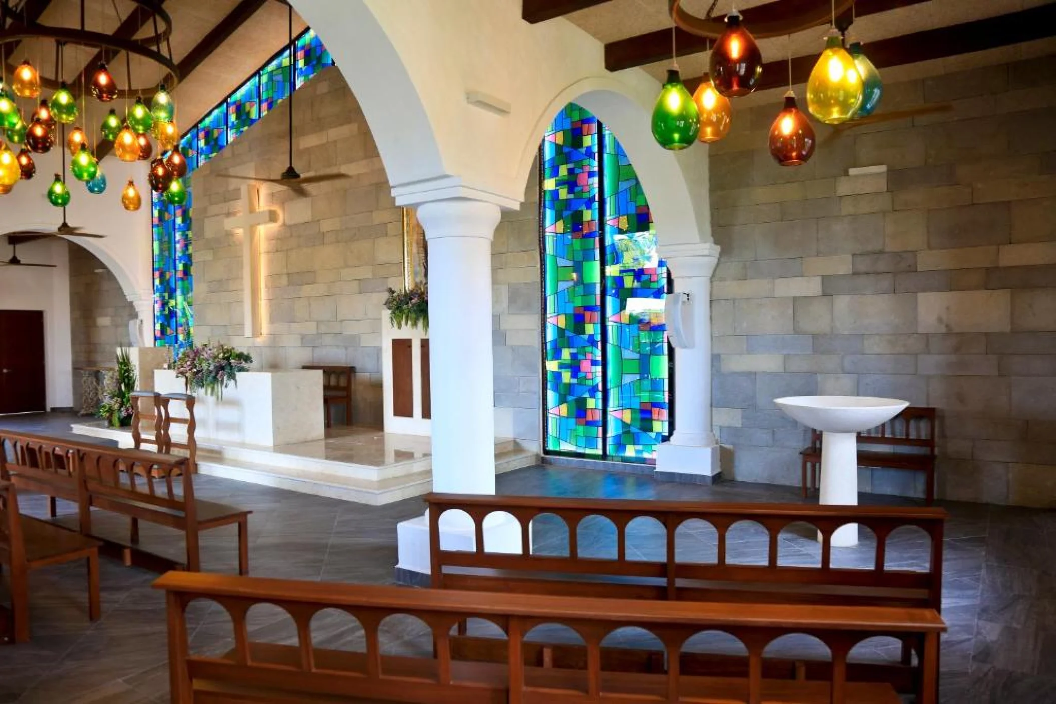 Sideview inside the chapel at Bahia Principe Grand Tulum