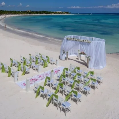 Symbolic ceremony in beach venue at barcelo maya beach
