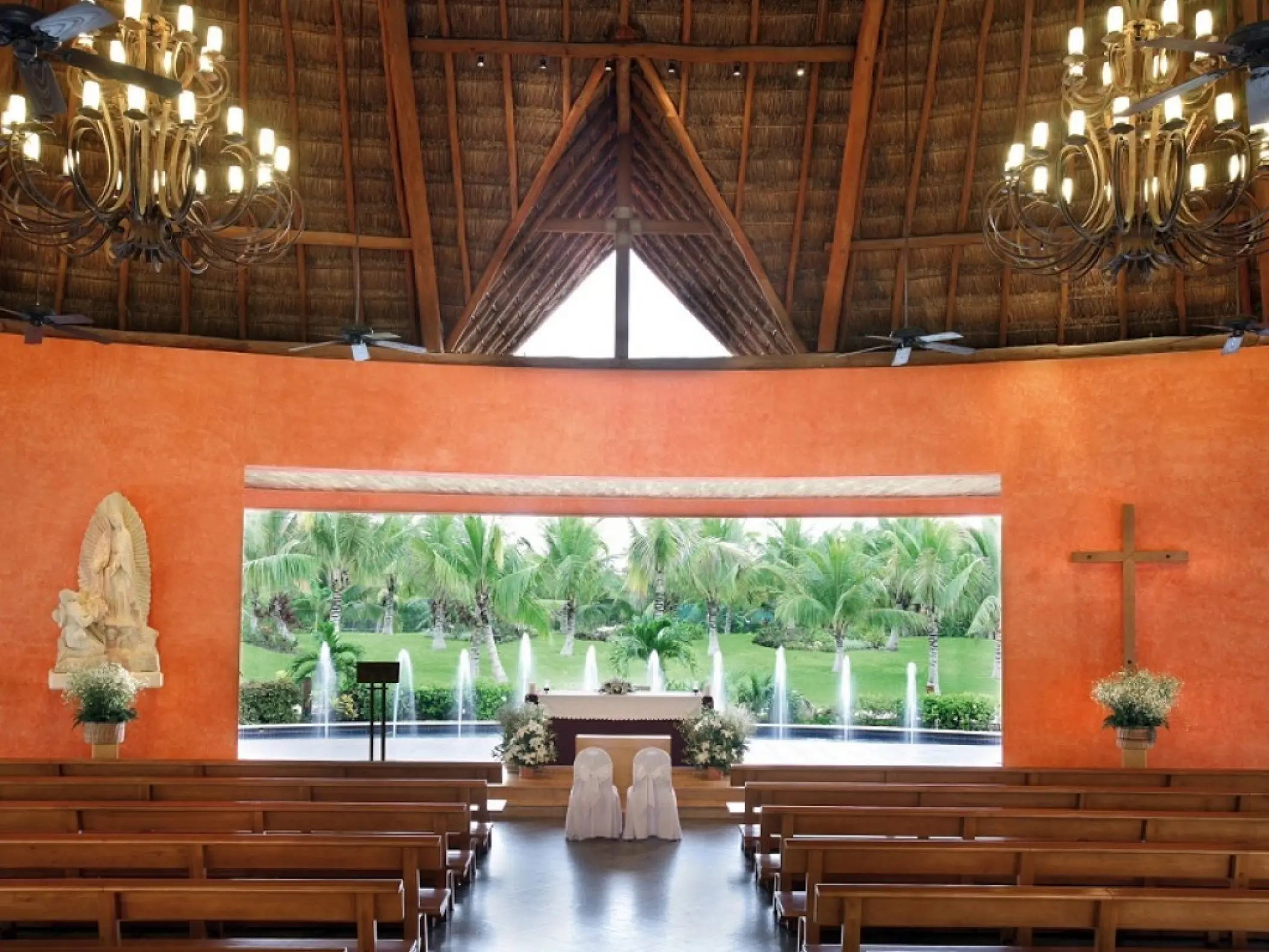 Wedding chapel ceremony setup at Barcelo Maya Riviera, Riviera Maya