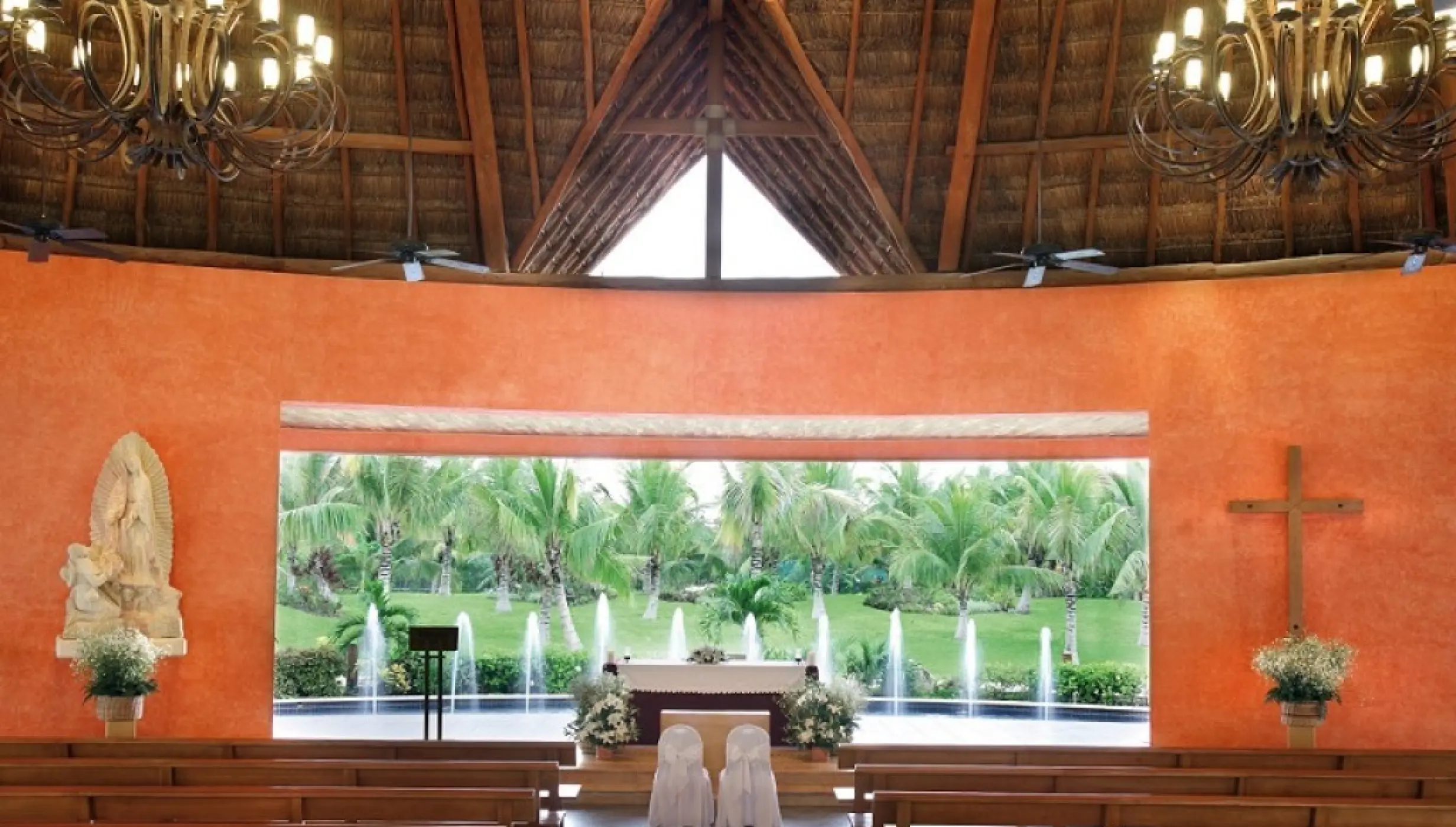 Catholic ceremony in the chapel venue at barcelo maya beach resort