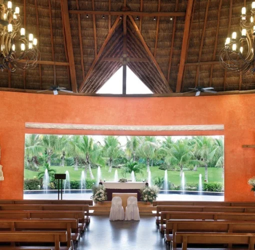 Catholic ceremony in the chapel venue at barcelo maya beach resort