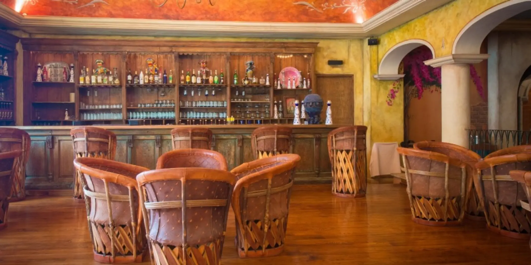 Mexican-style indoor bar and lounge area at Barcelo Gran Faro Los Cabos, Cabo San Lucas