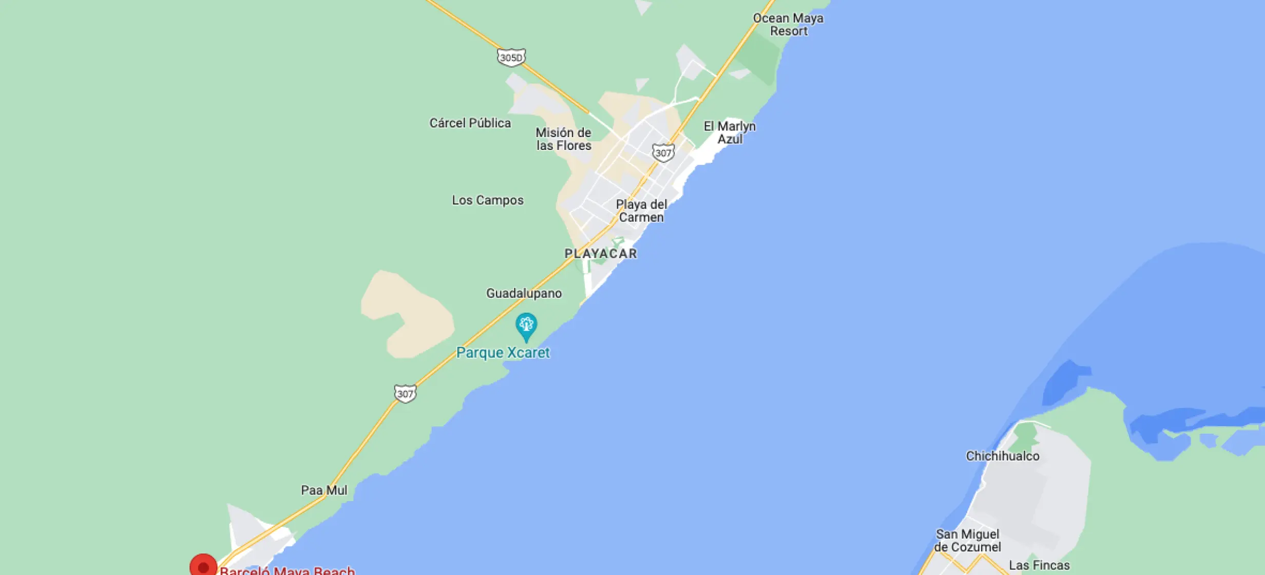 Resort map of Barcelo Maya Beach
