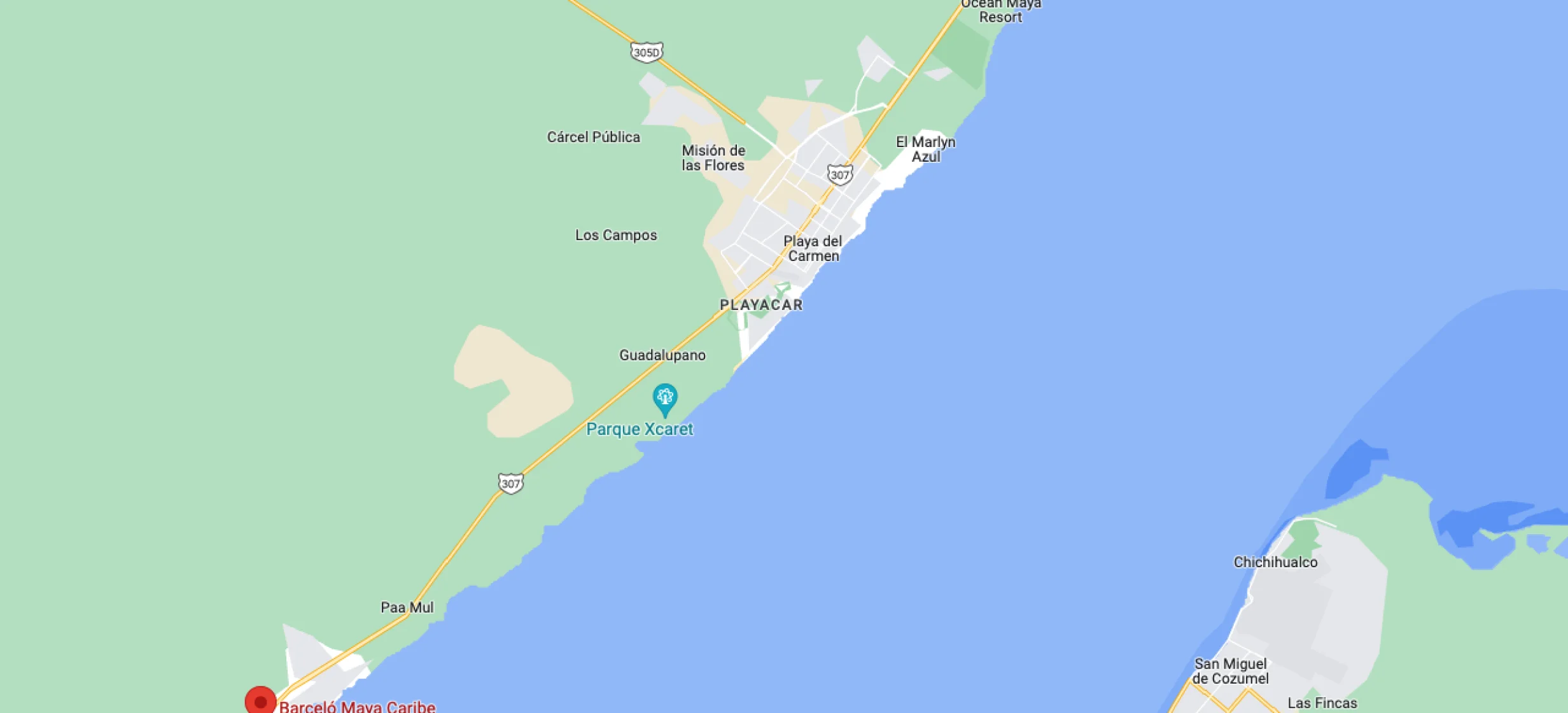 Resort map of Barcelo Maya Caribe
