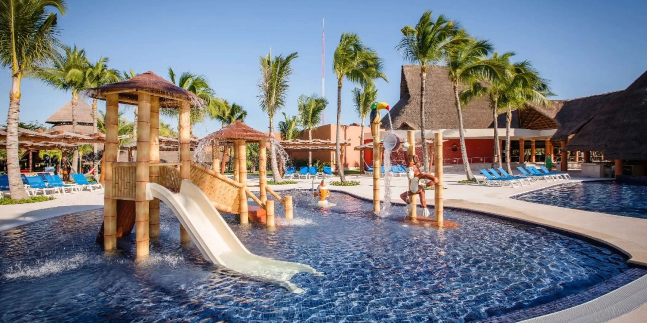 Barcelo Maya Caribe kids pool with water slides and splash pad, Riviera Maya
