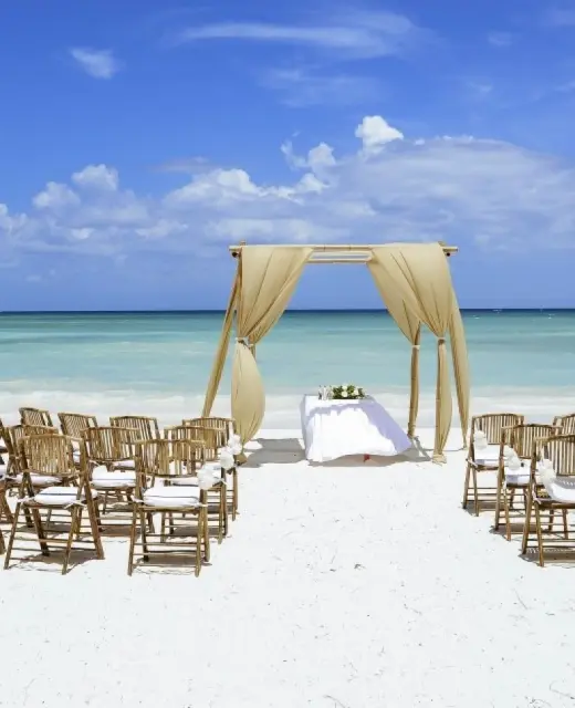 Symbolic ceremony in beach venue at barcelo maya beach