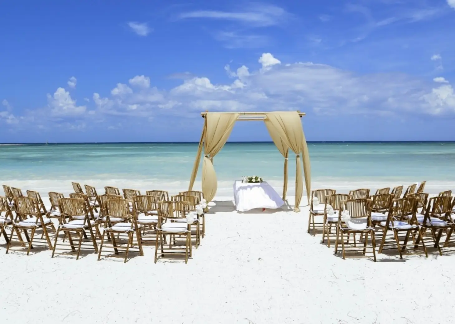 Symbolic ceremony in beach venue at barcelo maya beach