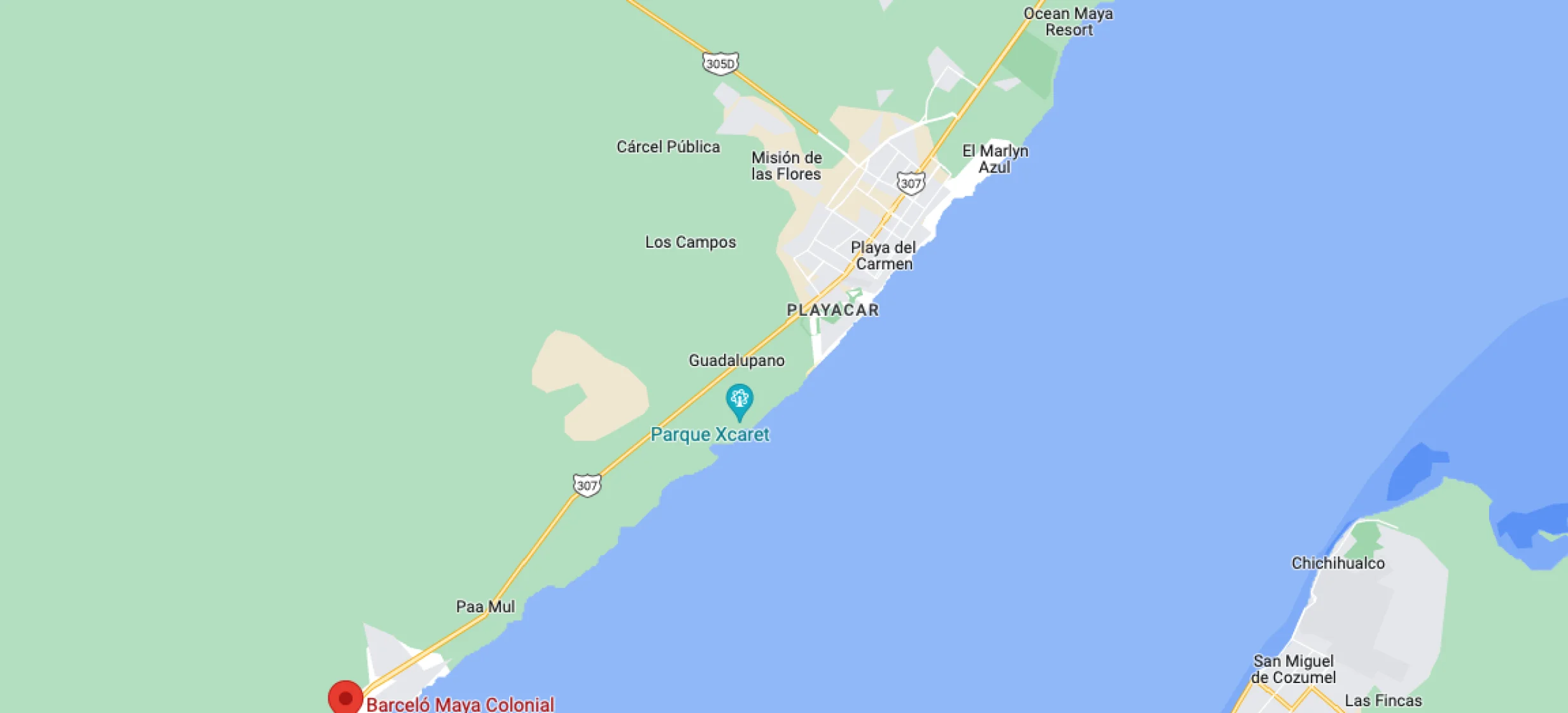 Resort map of Barcelo Maya Colonial