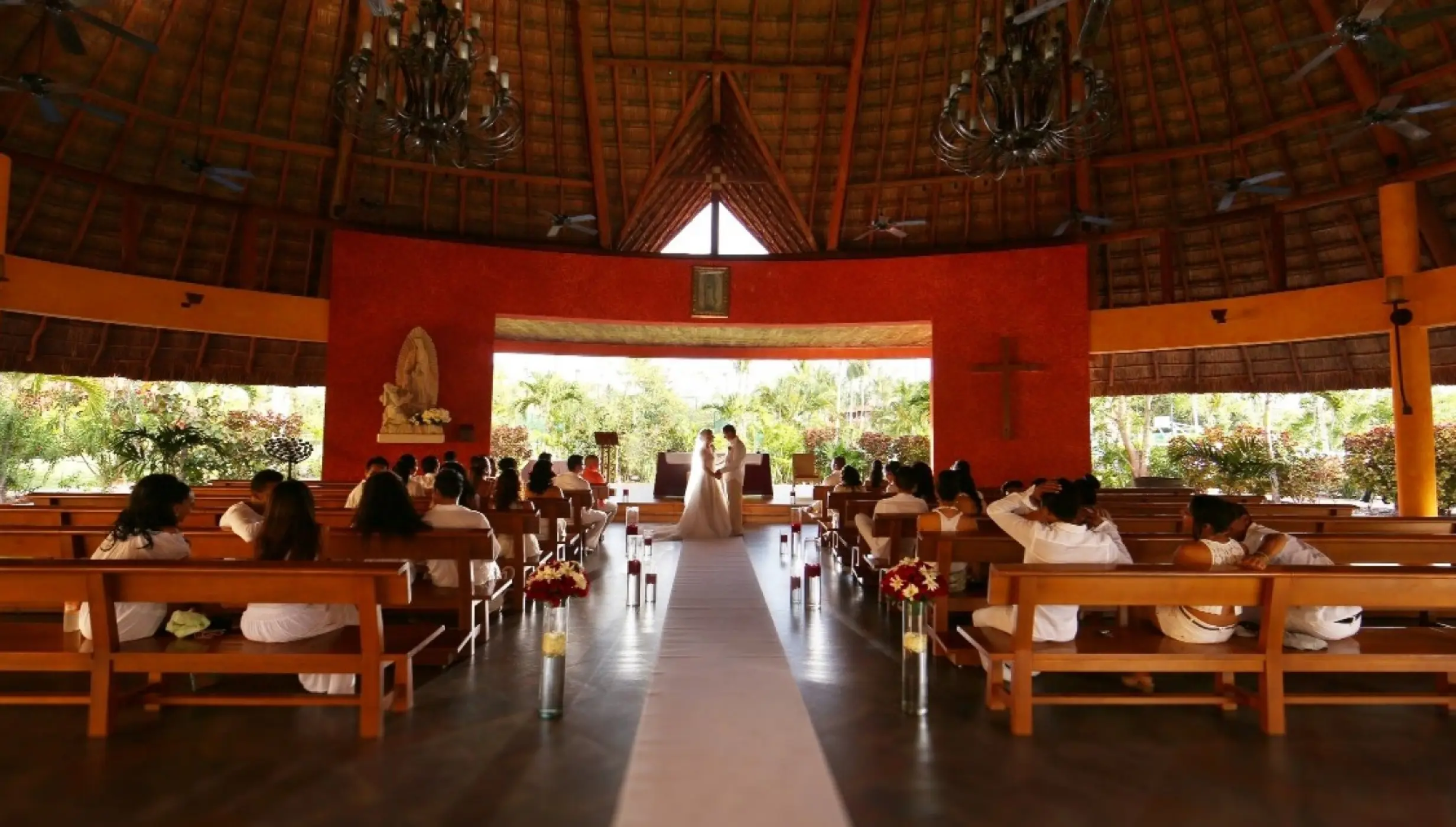 Catholic ceremony in the chapel venue at barcelo maya beach resort
