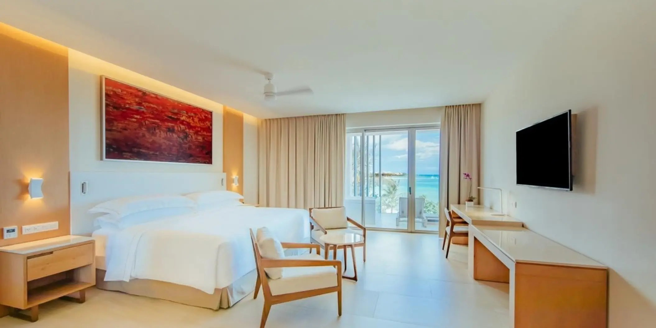 Modern guest suite with ocean views at Barcelo Maya Riviera, Riviera Maya