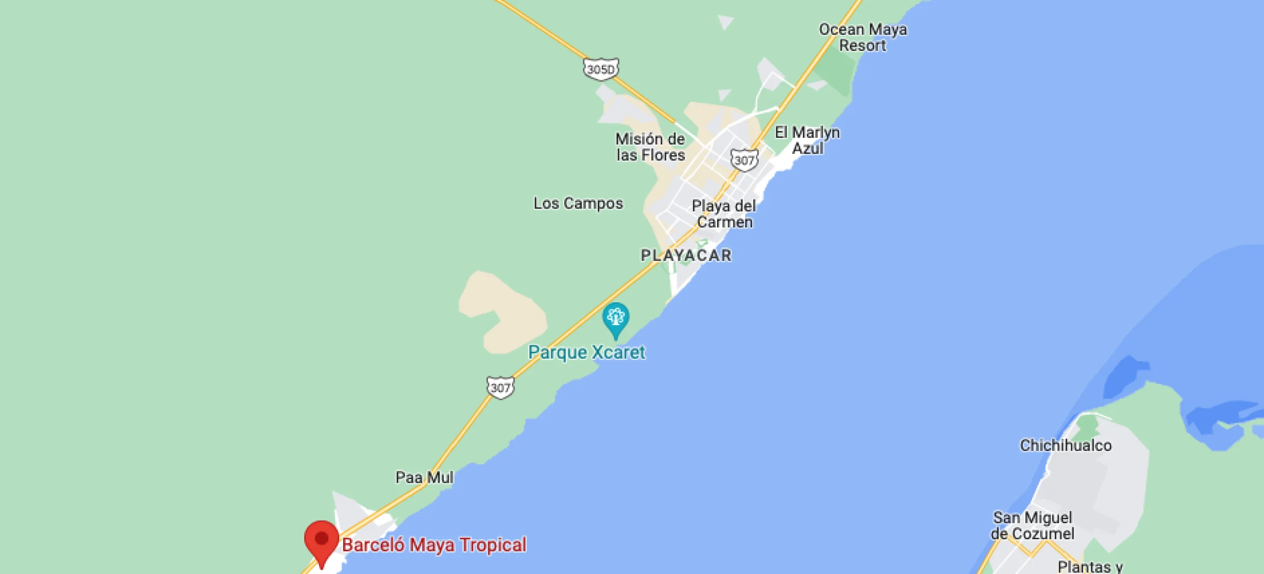Resort map of Barcelo Maya Tropical