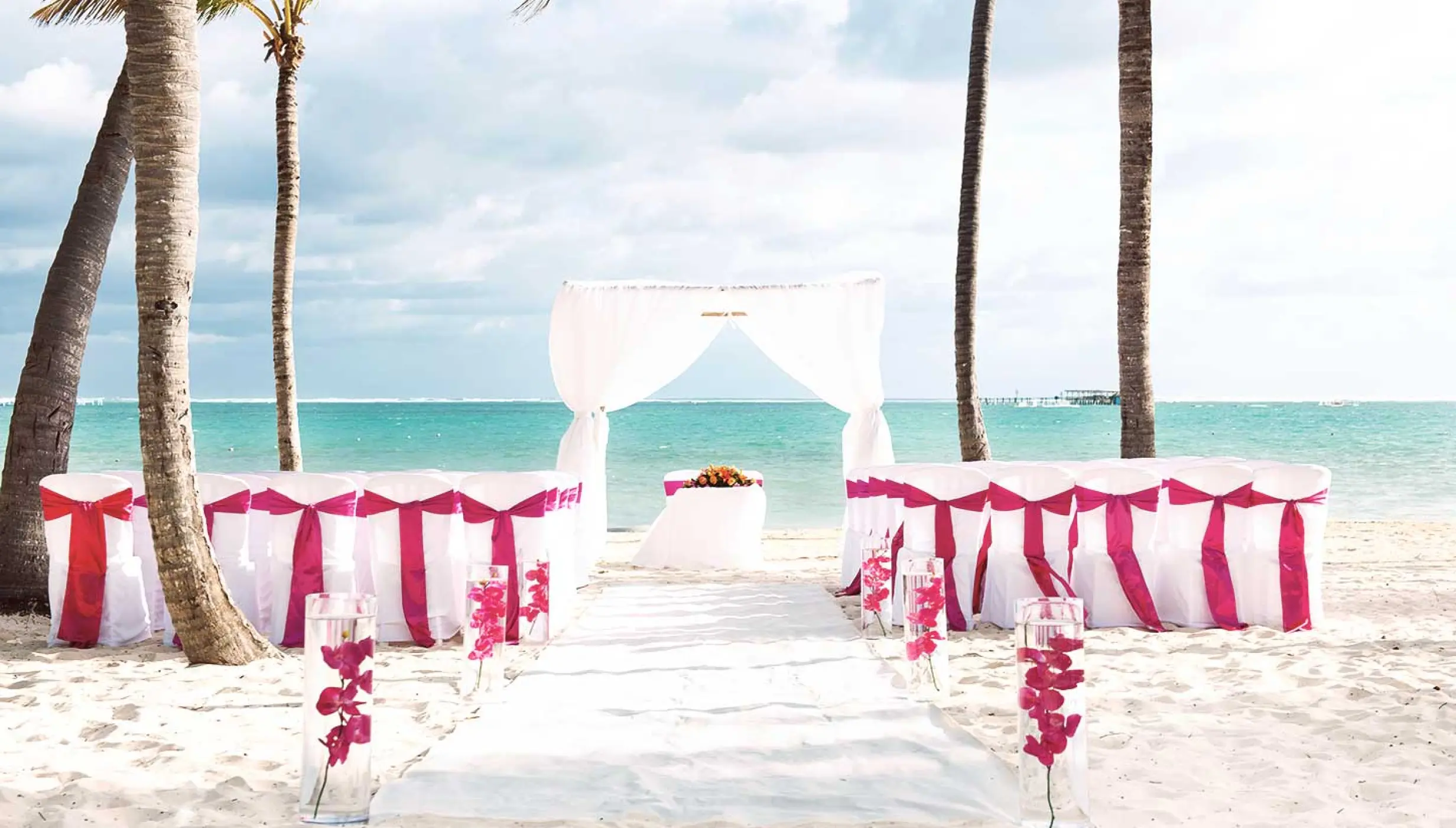 Symbolic ceremony in beach venue at barcelo maya beach
