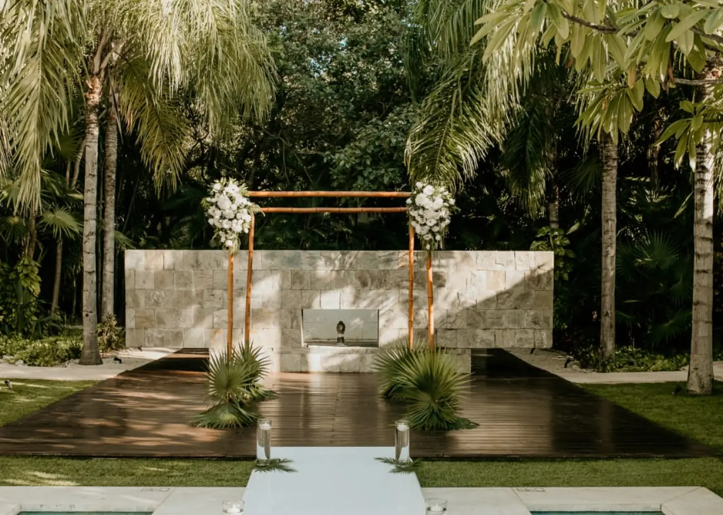 Ceremony decor on the spa pool at Blue Diamond Luxury Boutique Hotel