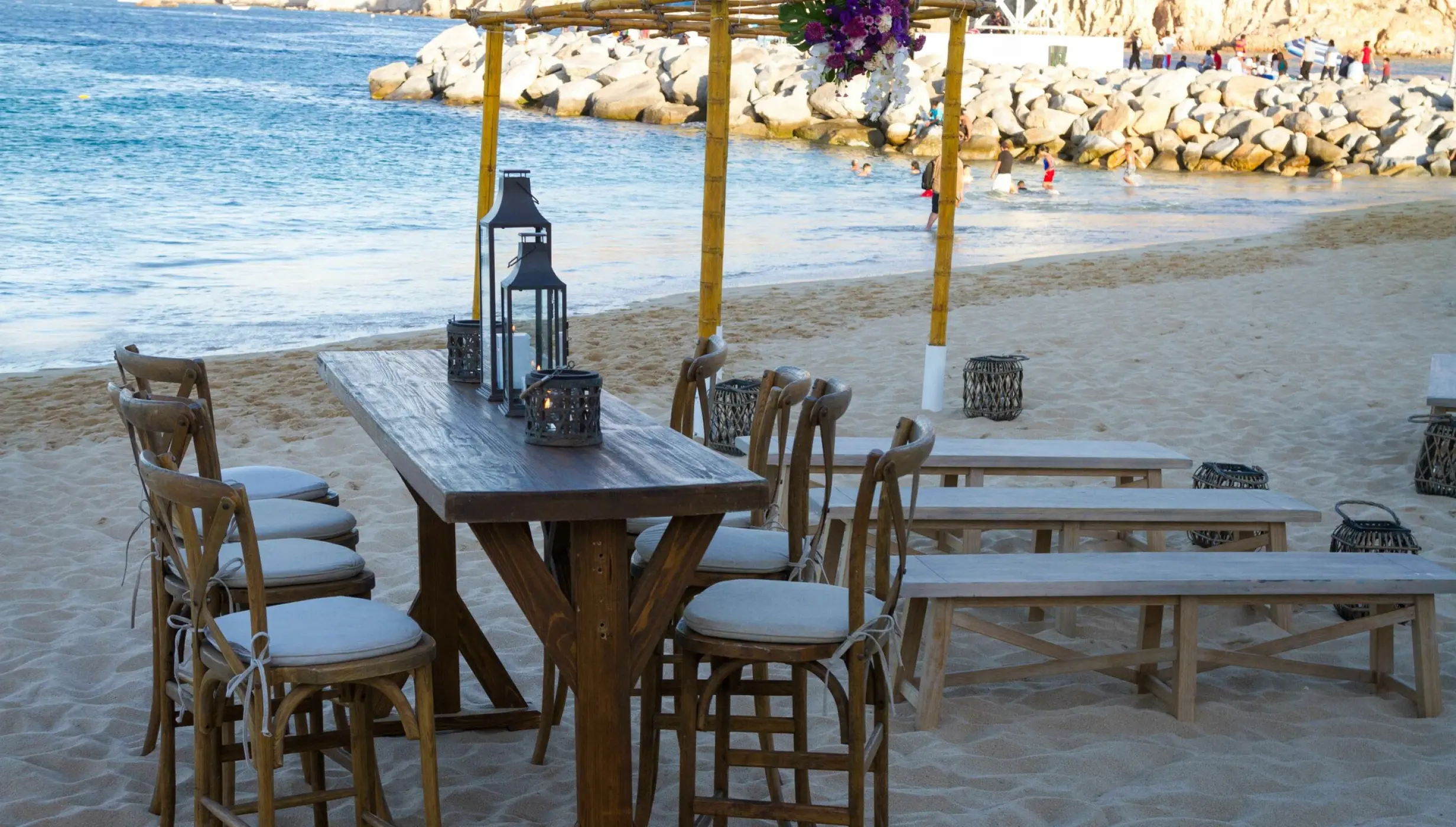 Ceremony and cocktail party on the beach at Breathless Cabo San Lucas Resort and Spa