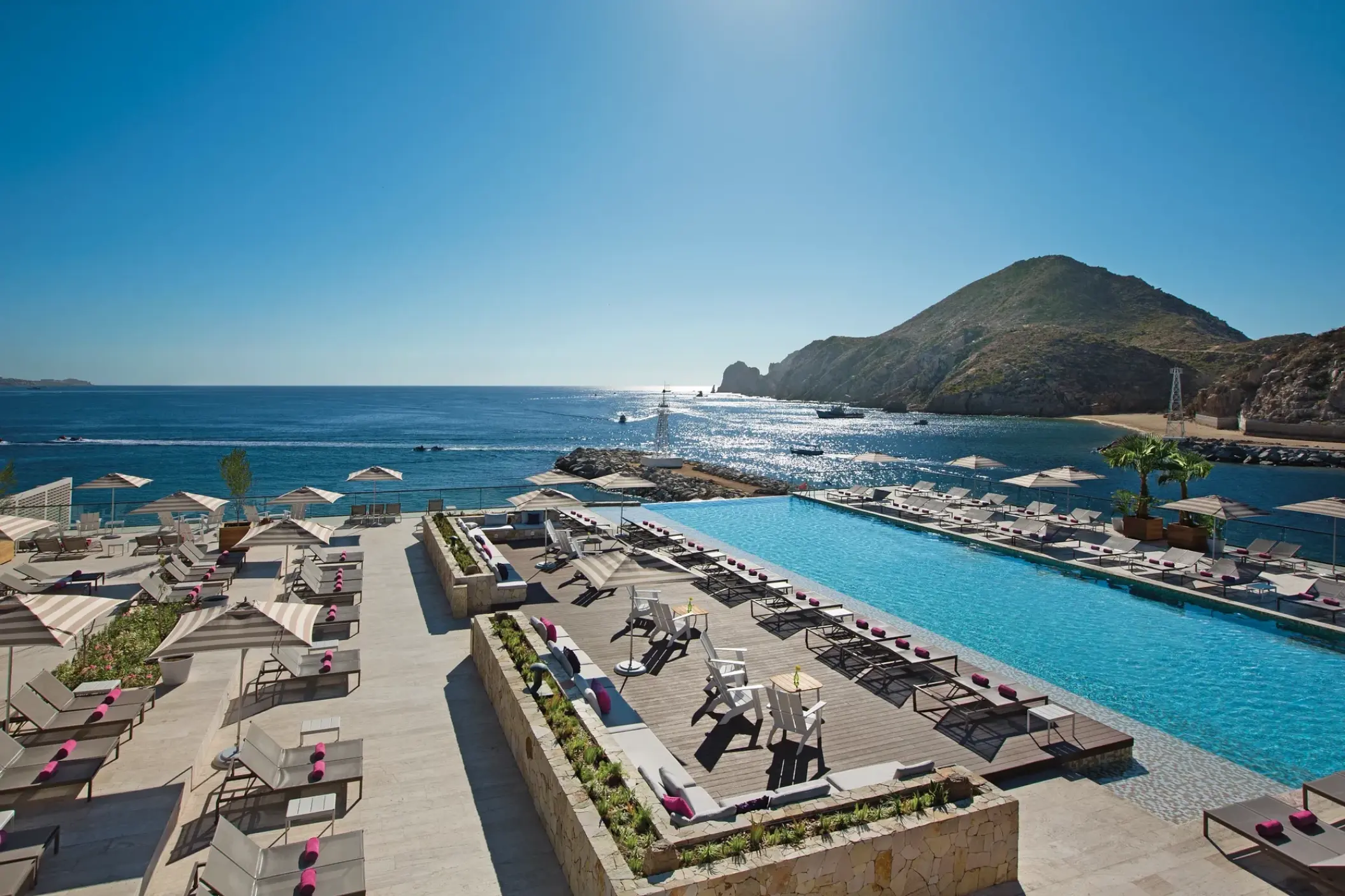 Breathless Cabo San Lucas infinity pool overlooking the ocean and marina, Cabo San Lucas
