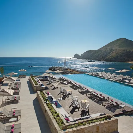 Breathless Cabo San Lucas infinity pool overlooking the ocean and marina, Cabo San Lucas