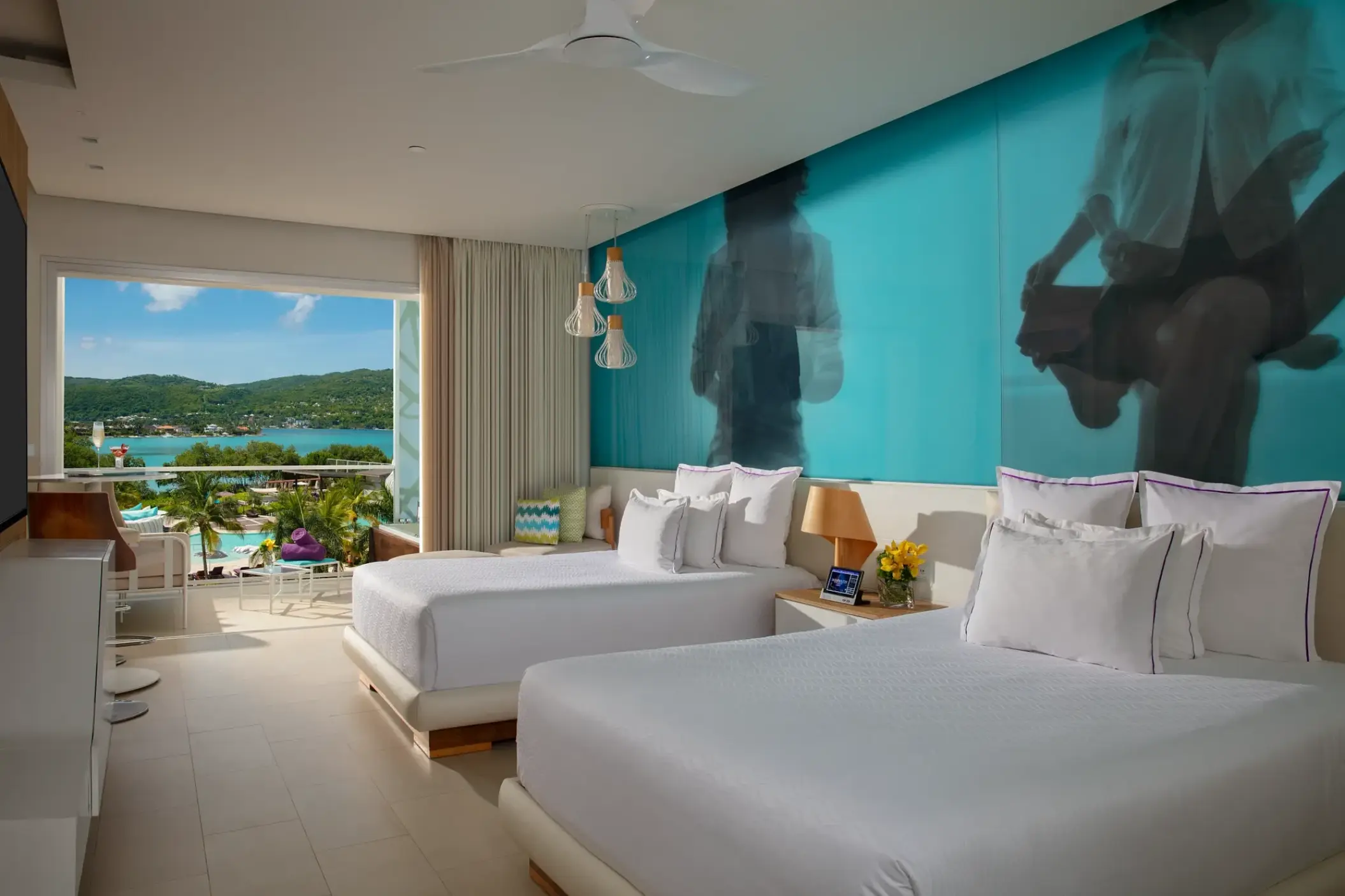 Allure Junior Suite double room with ocean view balcony at Breathless Montego Bay, Montego Bay
