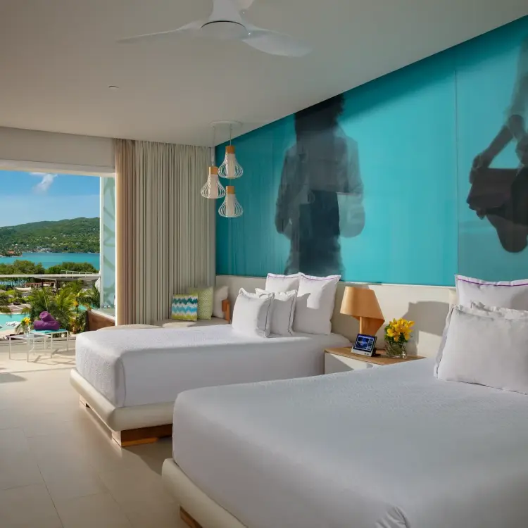 Allure Junior Suite double room with ocean view balcony at Breathless Montego Bay, Montego Bay