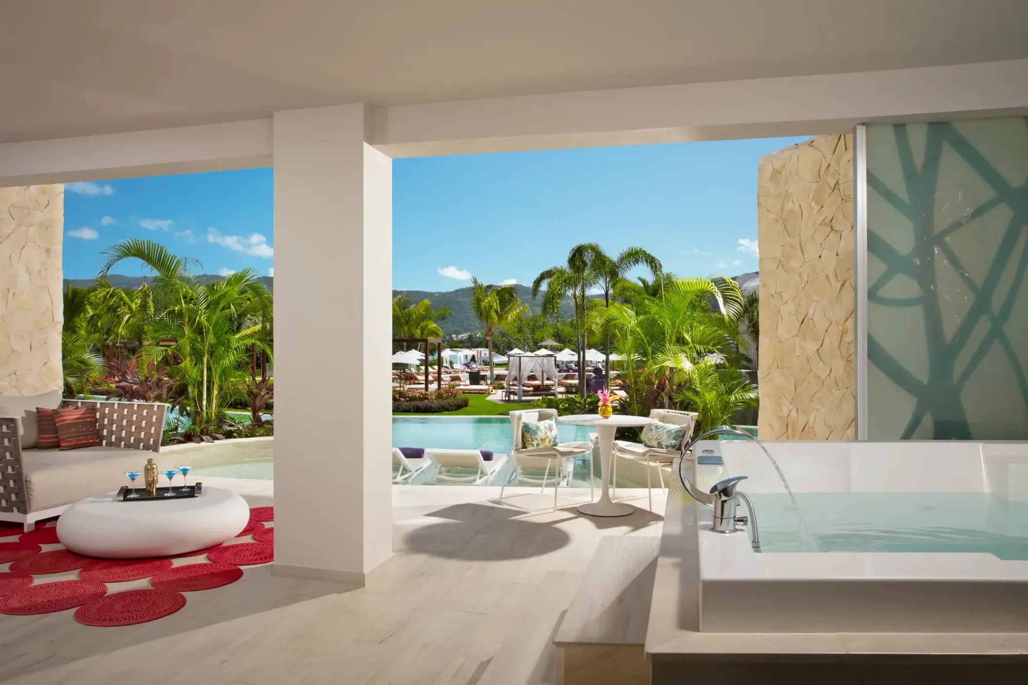 Master suite terrace with private whirlpool at Breathless Montego Bay