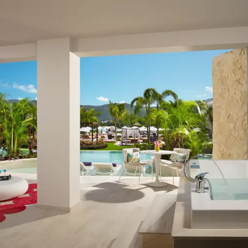 Master suite terrace with private whirlpool at Breathless Montego Bay