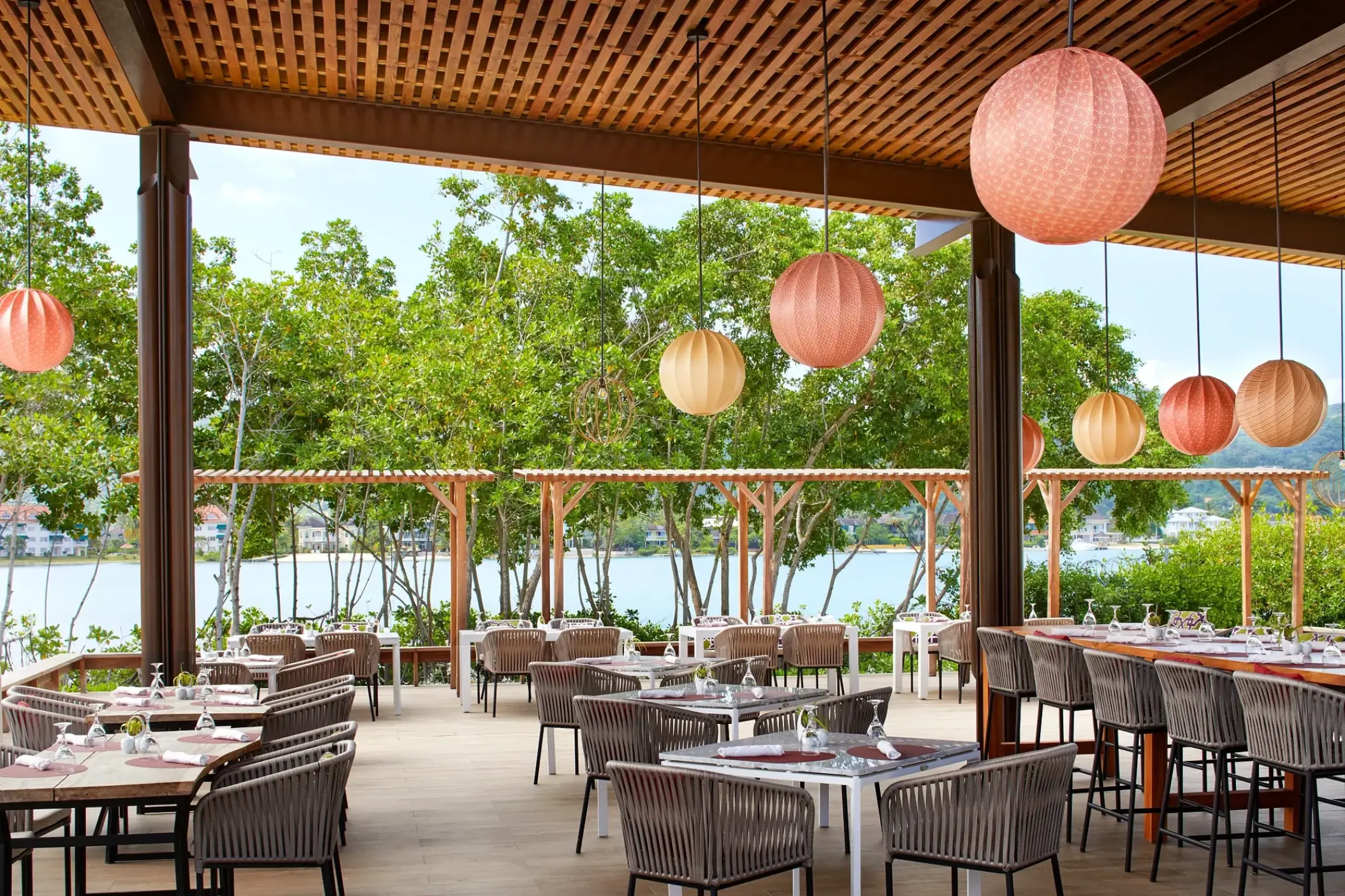 Fishnets restaurant outdoor dining area at Breathless Montego Bay, Montego Bay