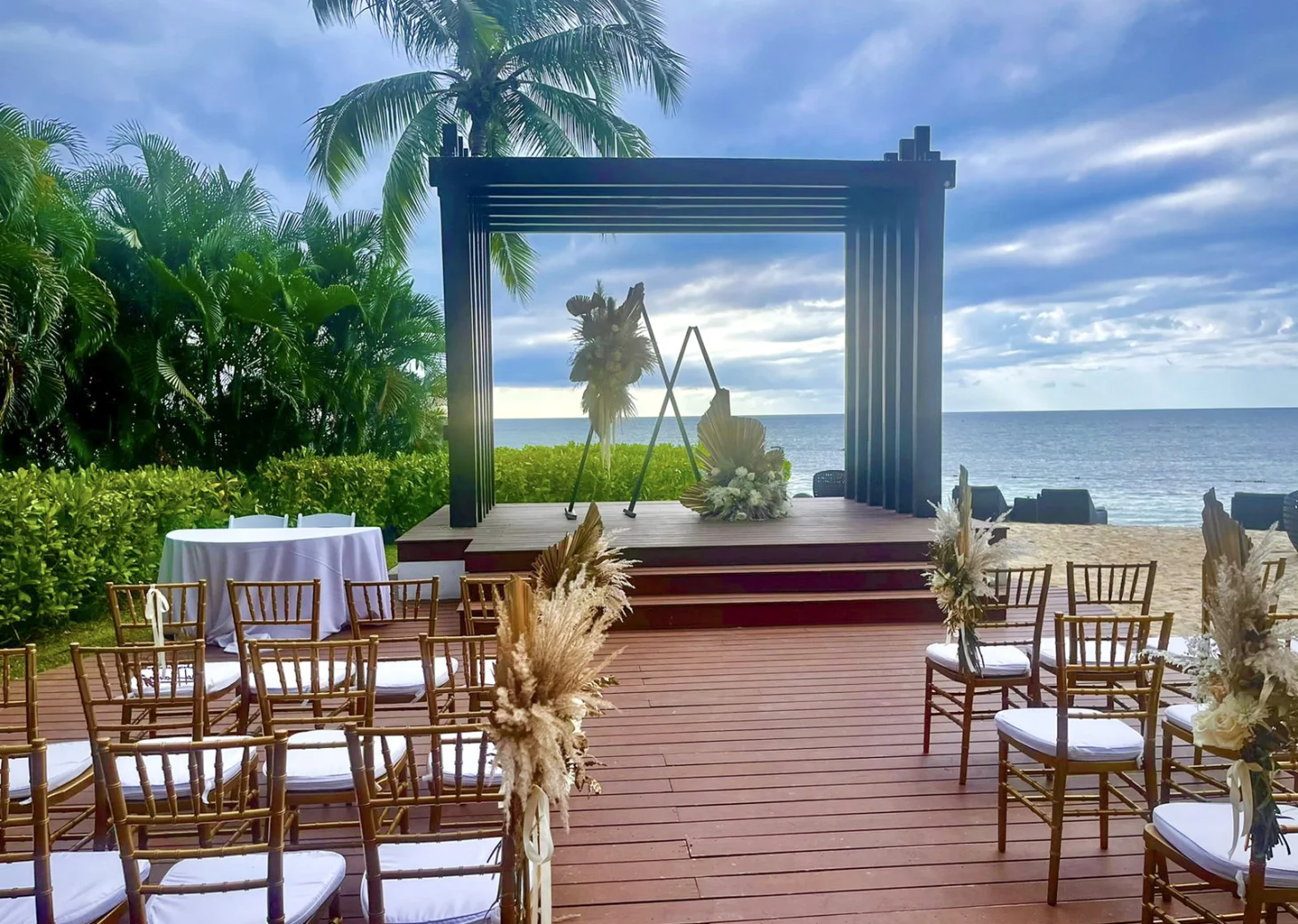 Ceremony decor in the breathless gazebo at Breathless Montego Bay