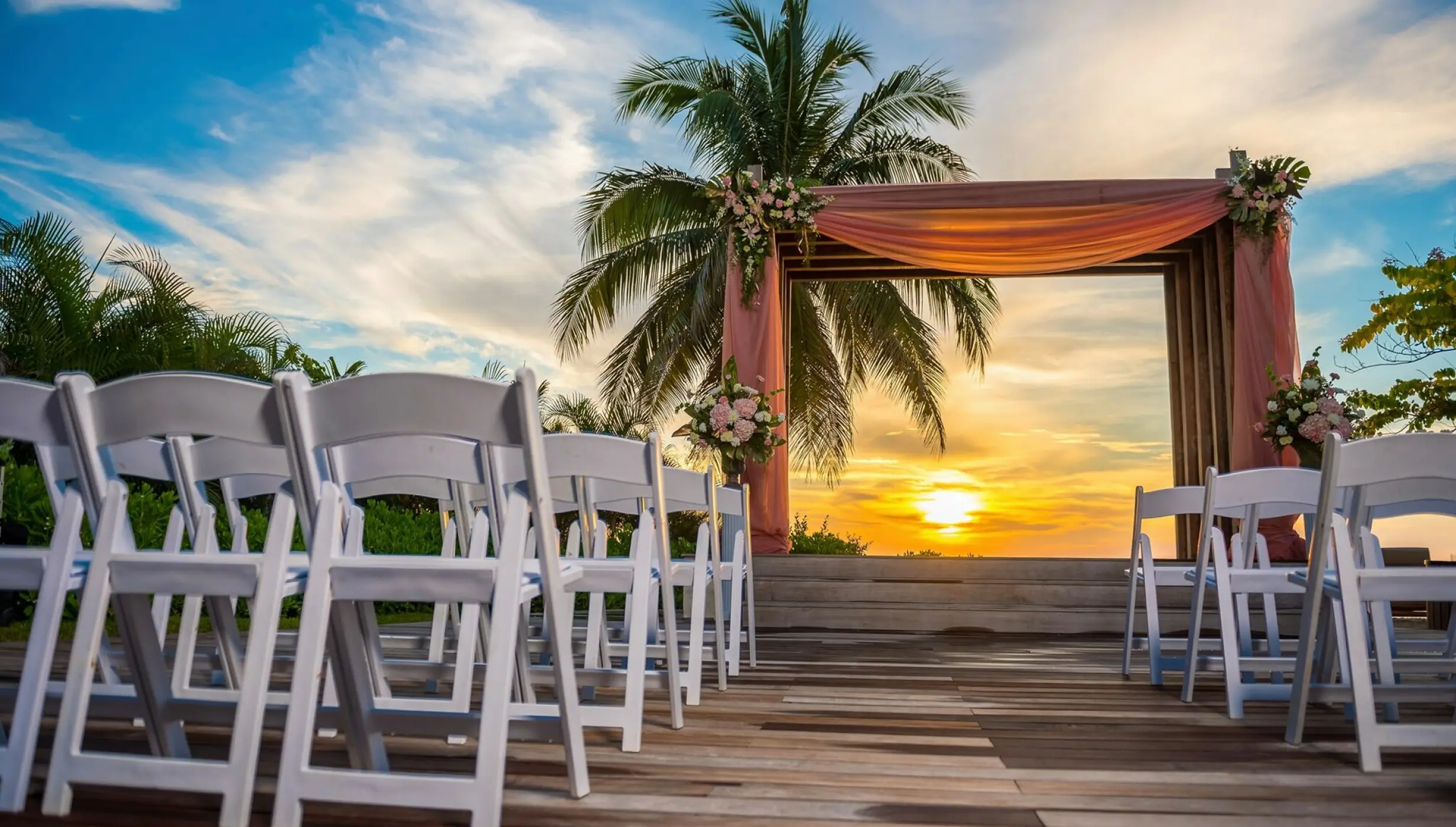 Ceremony decor in the breathless gazebo at Breathless Montego Bay