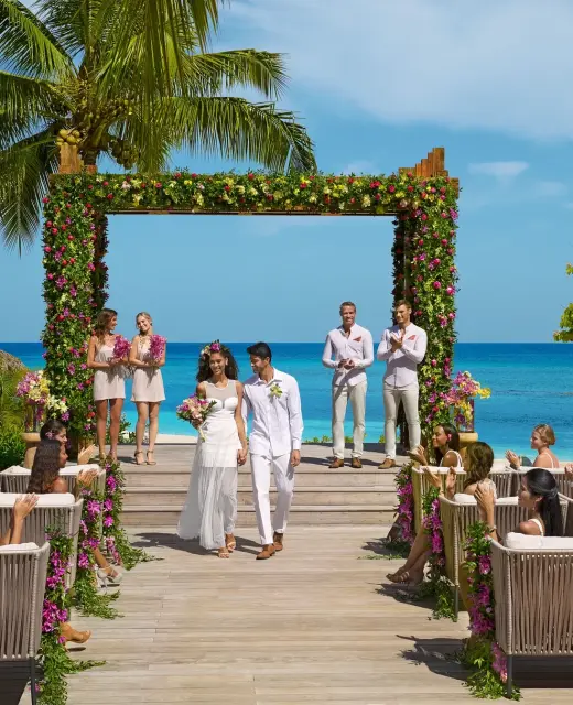 Ceremony in the wedding gazebo at Breathless Montego Bay