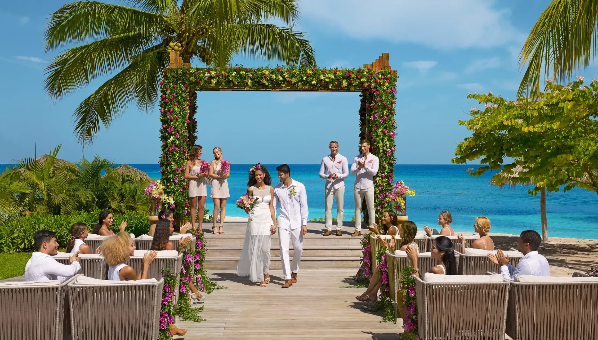 Ceremony in the wedding gazebo at Breathless Montego Bay