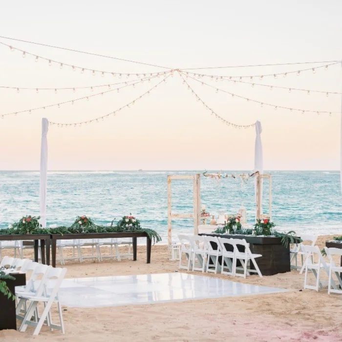 Dinner reception on the beach at Breathless Punta Cana