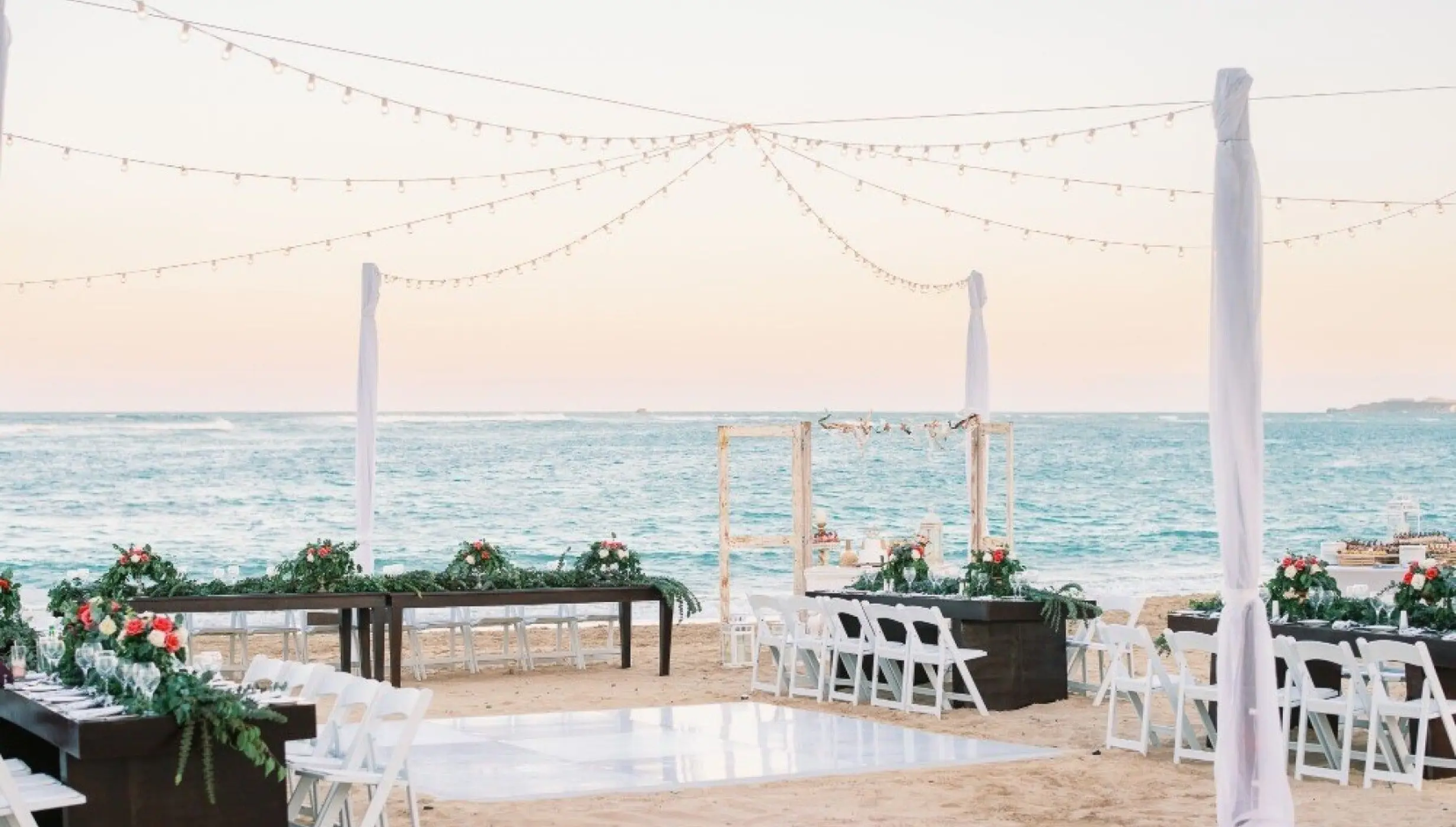 Dinner reception on the beach at Breathless Punta Cana