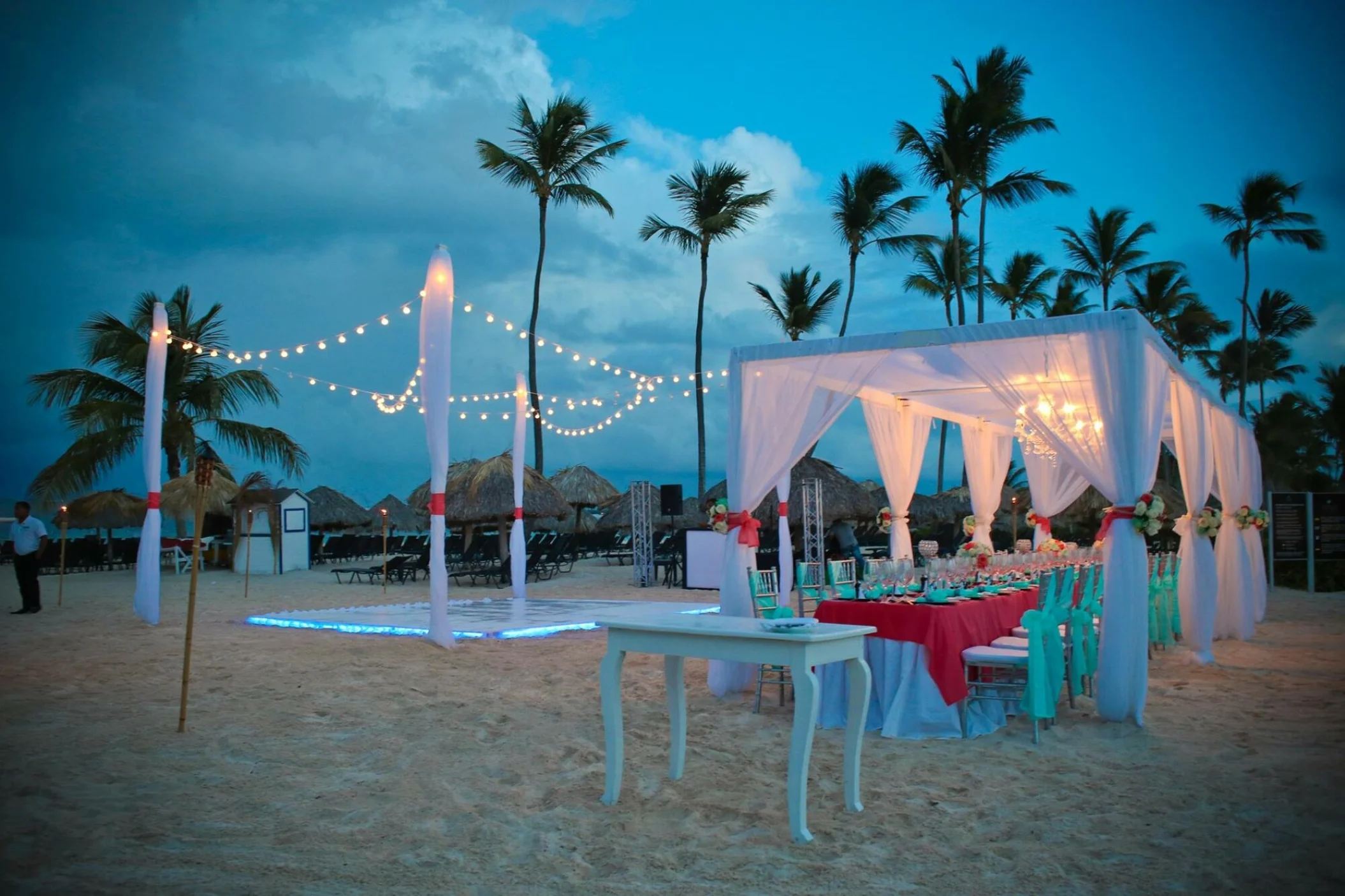 Dinner reception on the beach at Breathless Punta Cana