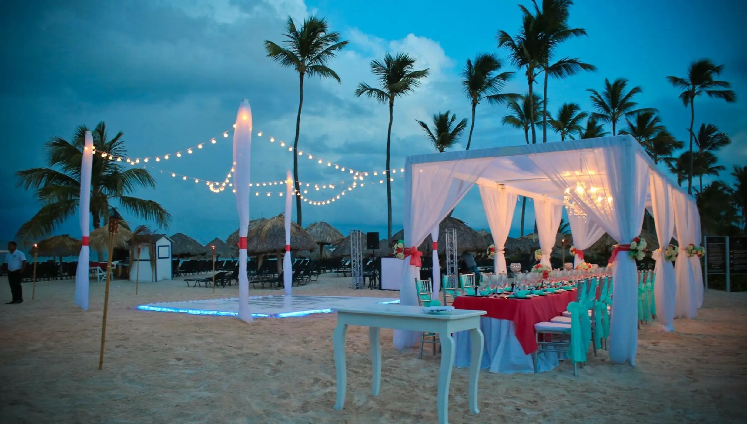 Dinner reception on the beach at Breathless Punta Cana