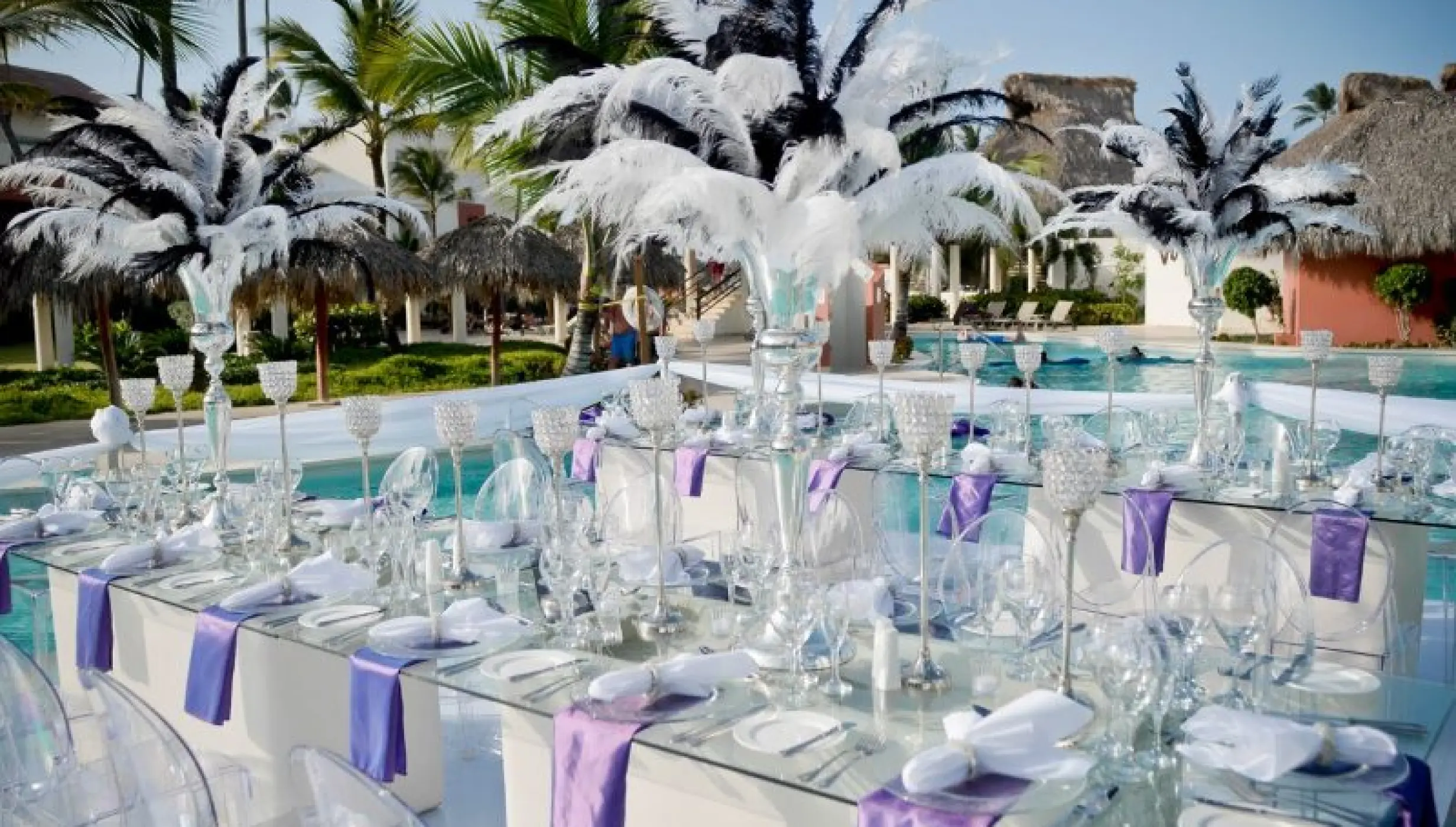 Dinner reception on the pool area at Breathless Punta Cana
