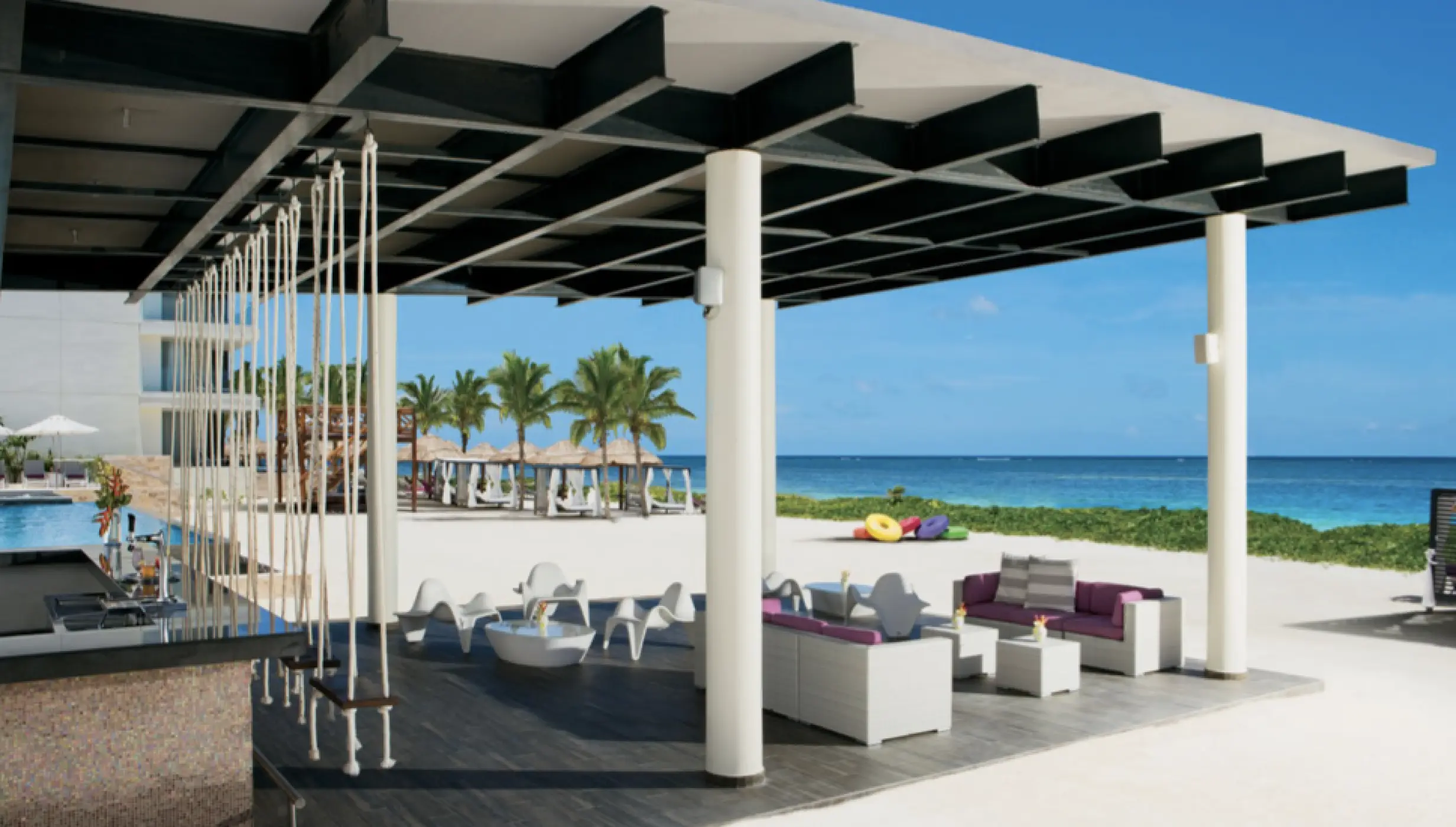 Cocktail setup in the foam bar at breathless riviera cancun