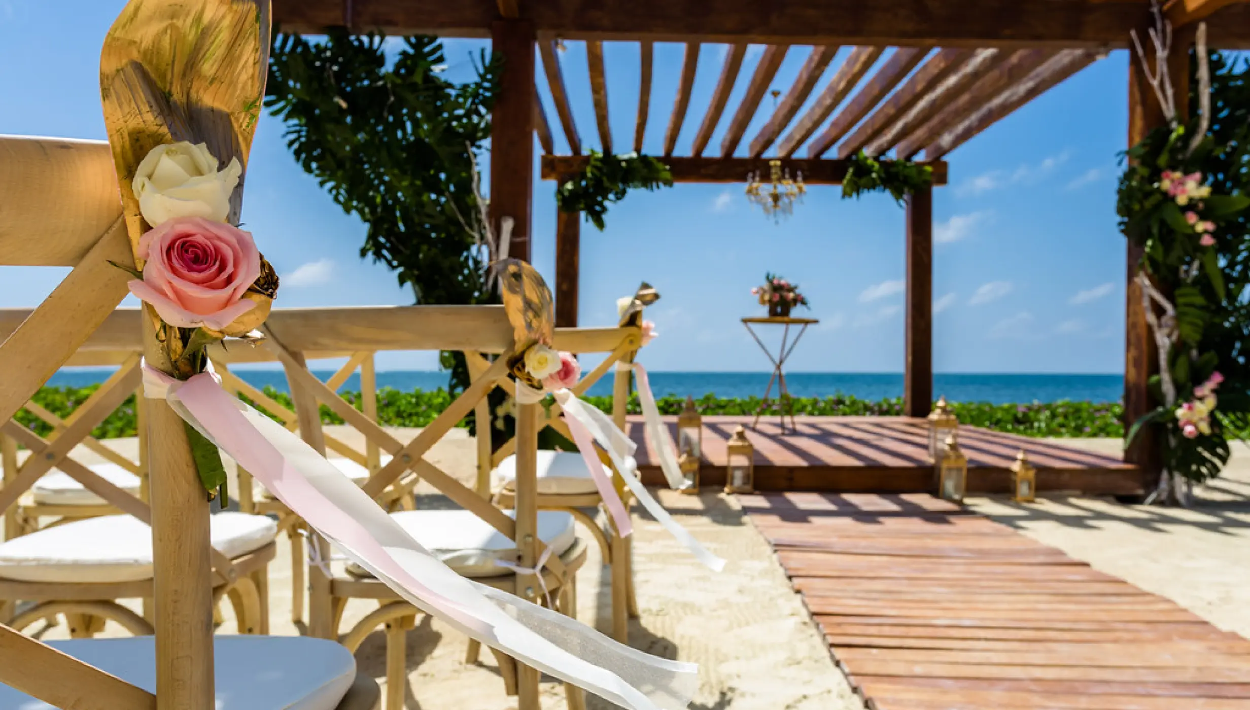Symbolic ceremony in xhale gazebo at Breathless Riviera Cancun
