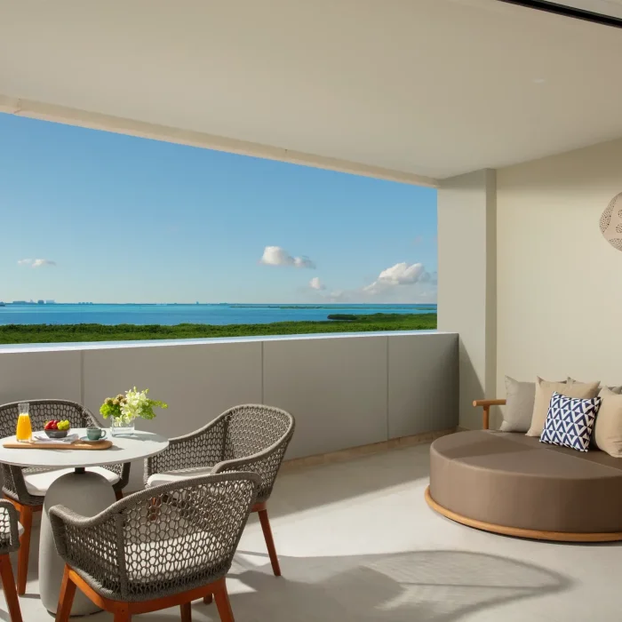 Lagon view of the balcony at Breathless Cancun Soul Resort & Spa