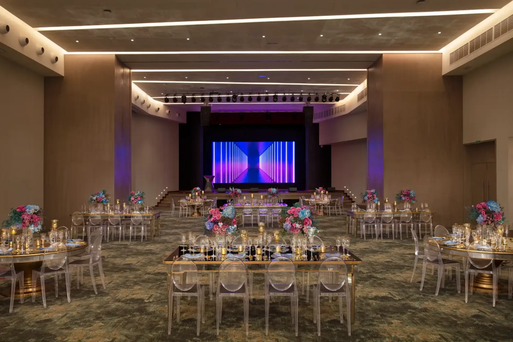 Indoor wedding reception at Breathless Cancun Soul, Cancun