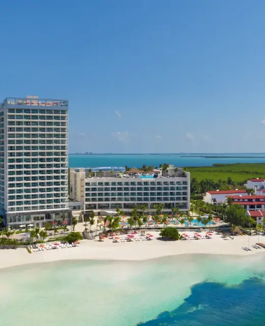 Aerial view of the beach at Breathless Cancun Soul Resort & Spa
