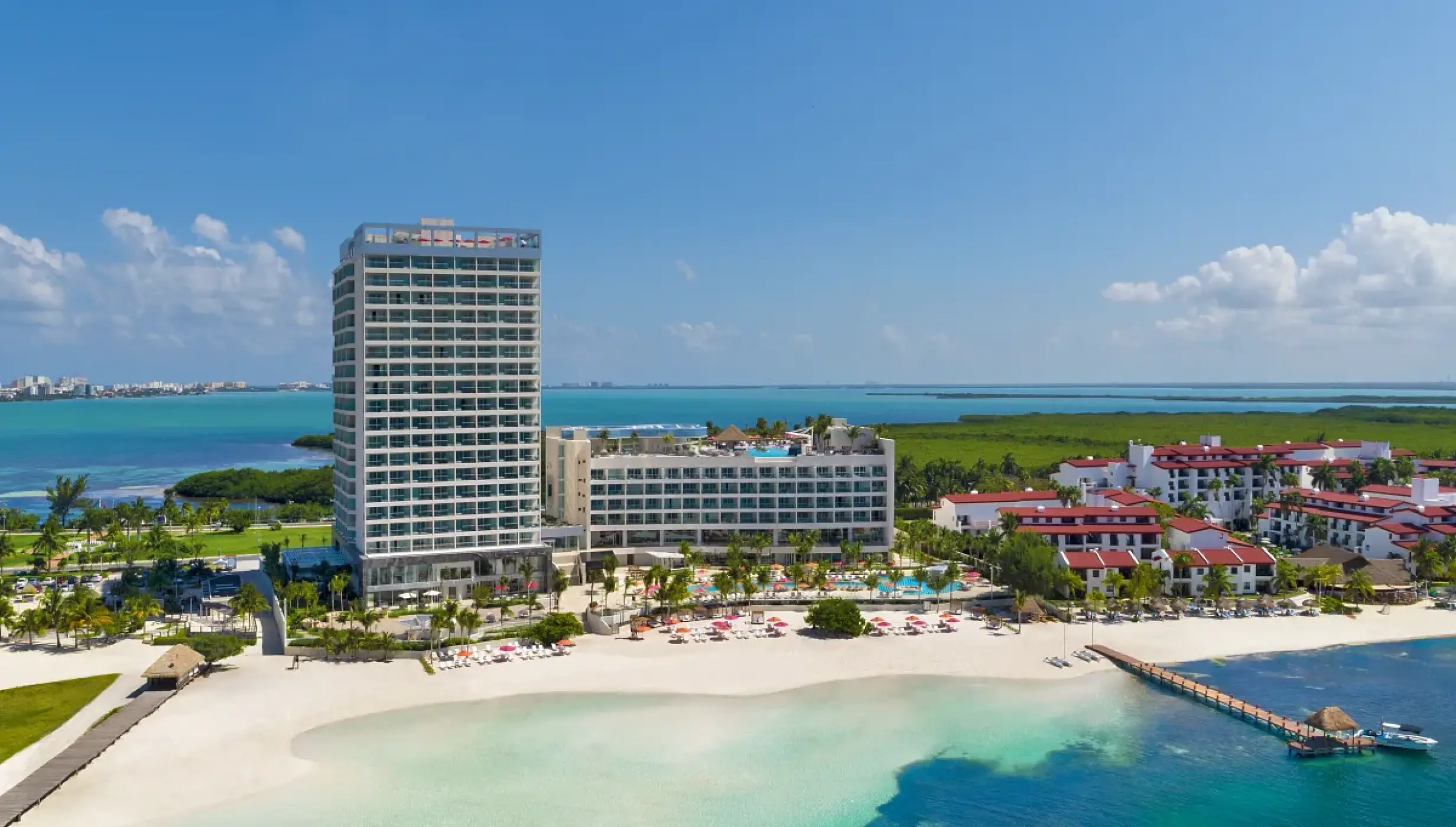 Aerial view of the beach at Breathless Cancun Soul Resort & Spa