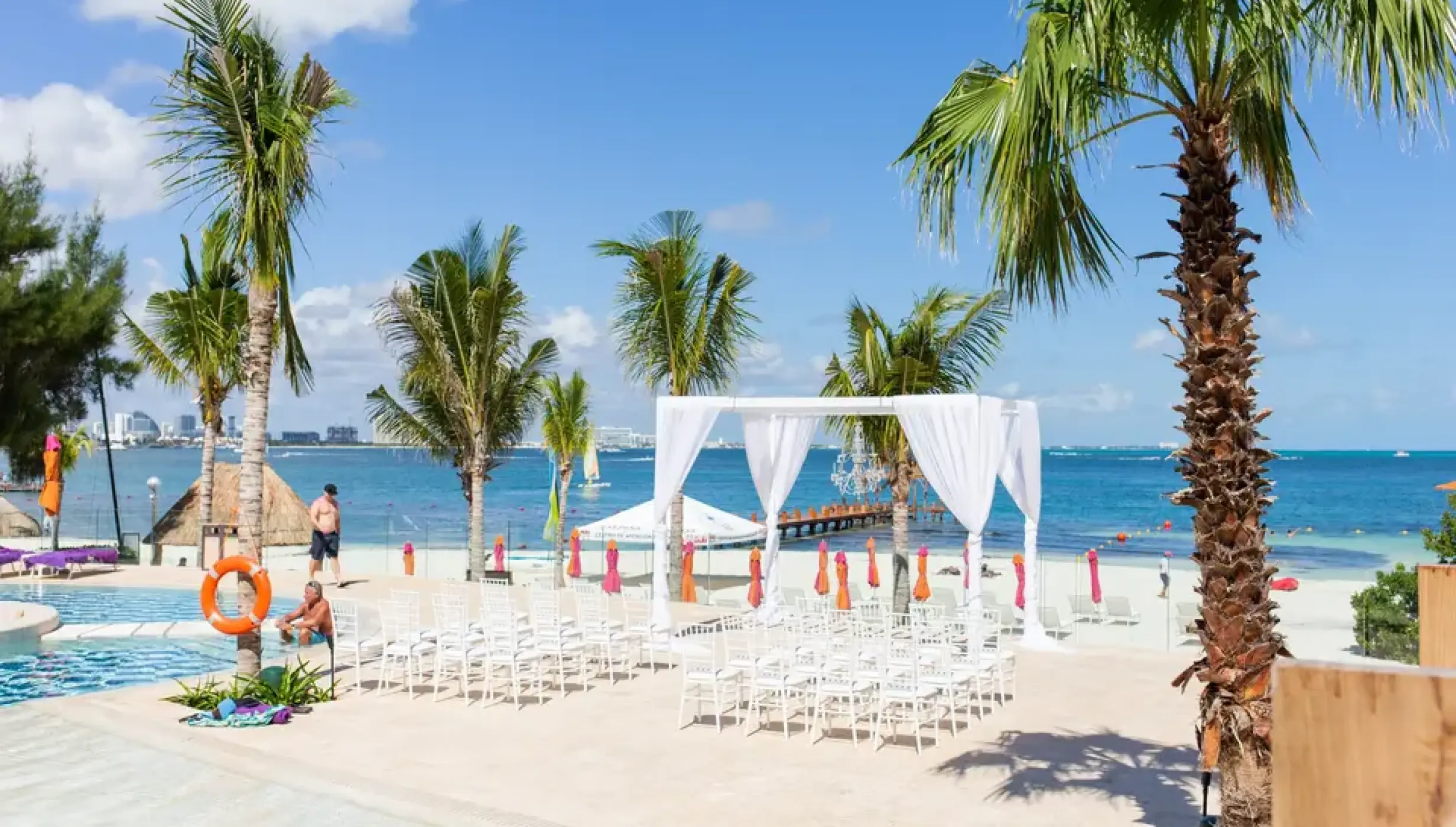Ceremony on energy pool at Breathless Cancun Soul Resort and Spa