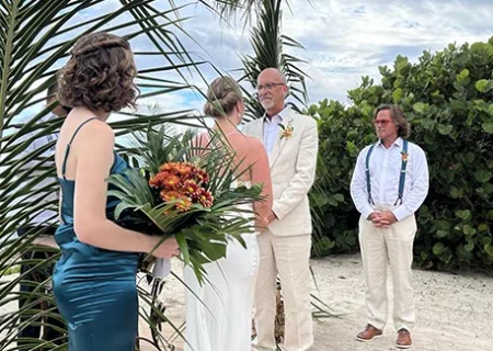 groom and bride at their wedding ceremony