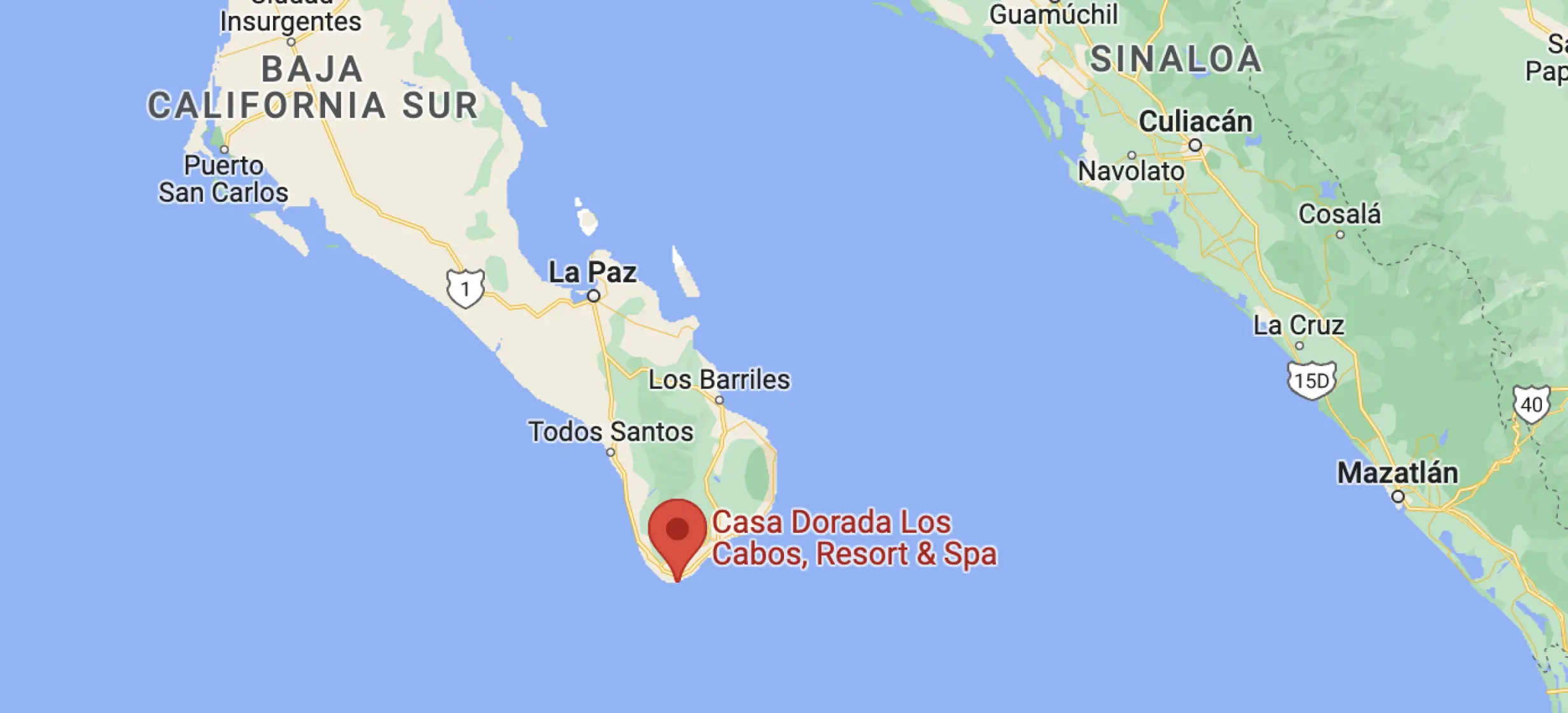 Google maps of casa dorada los cabos