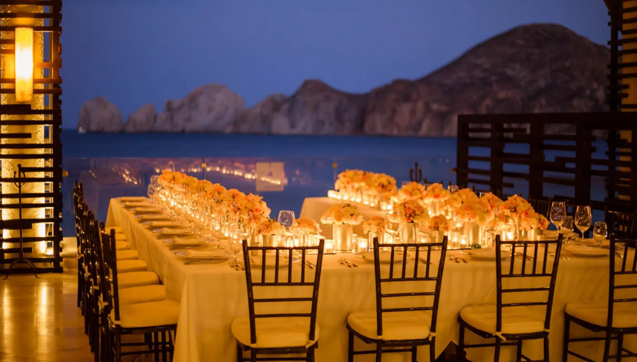 Dinner reception on the 12 tribus restaurant at Casa dorada los cabos