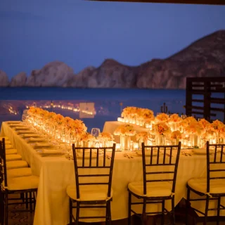 Dinner reception on the 12 tribus restaurant at Casa dorada los cabos