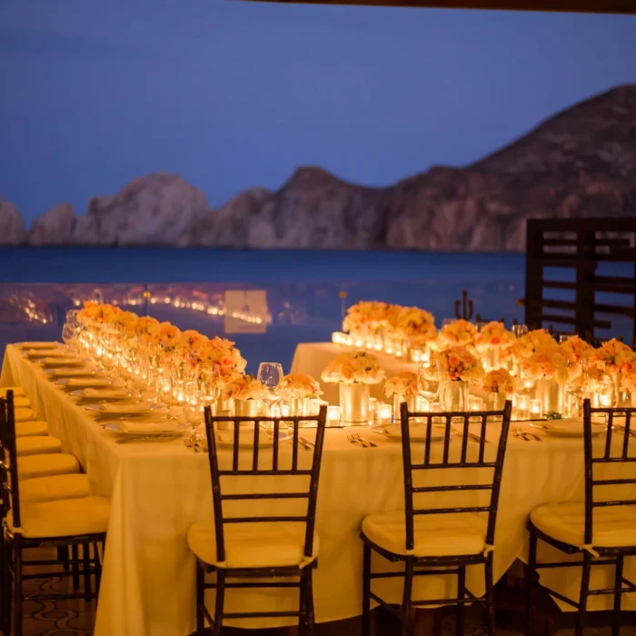 Dinner reception on the 12 tribus restaurant at Casa dorada los cabos