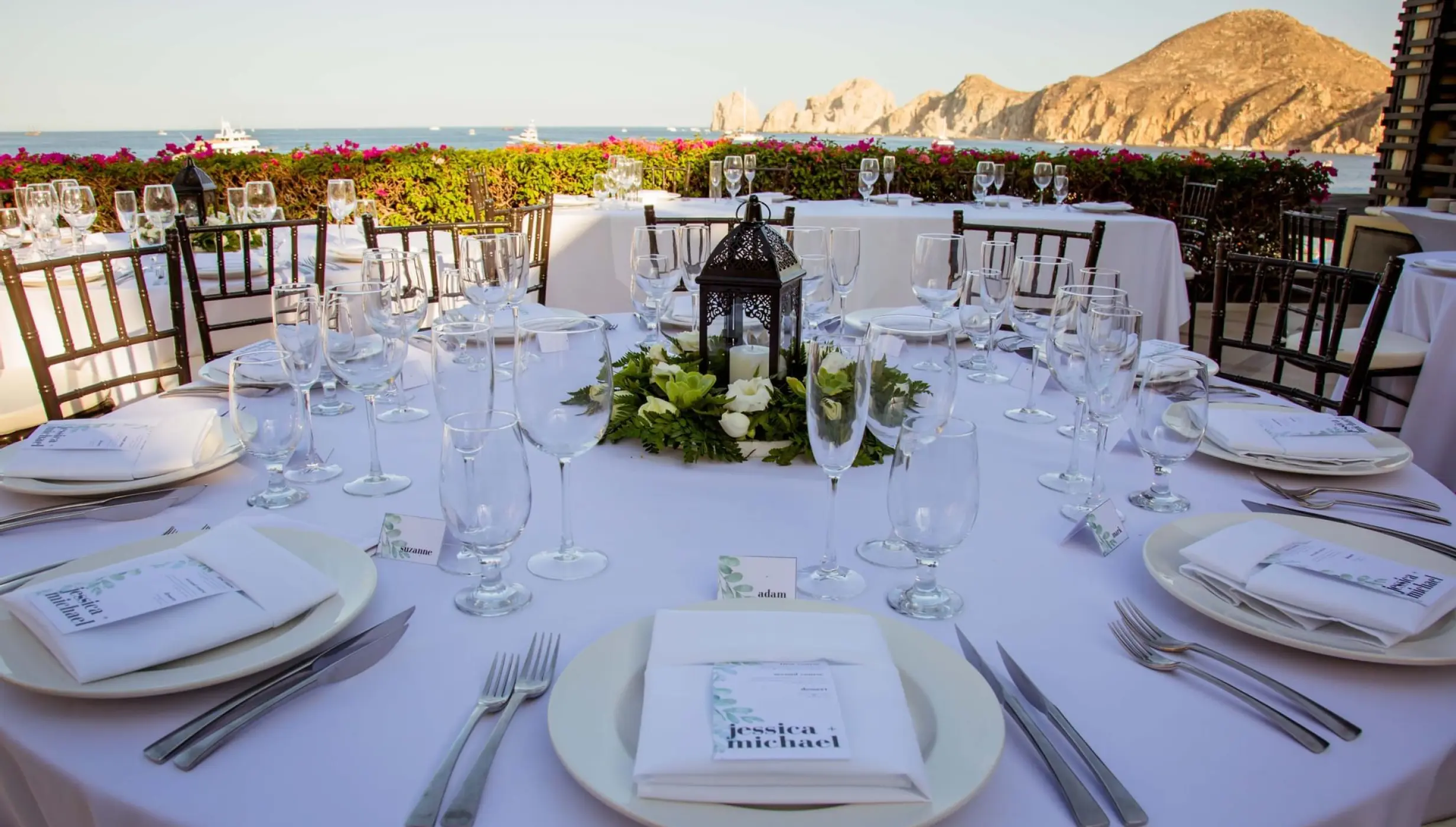 Dinner reception on the terrace at Casa dorada los cabos