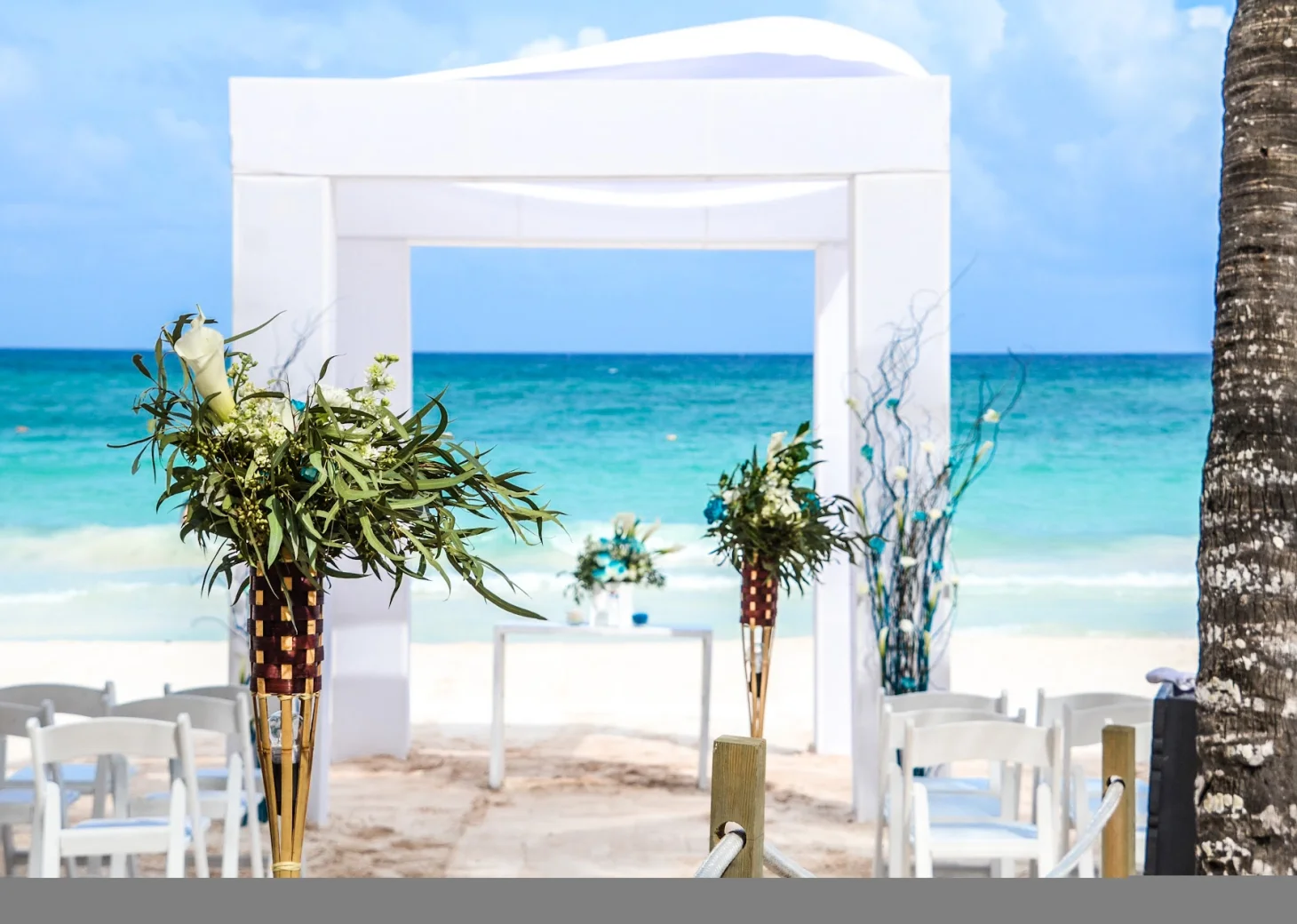 Ceremony on the beach at Catalonia Grand Costa Mujeres